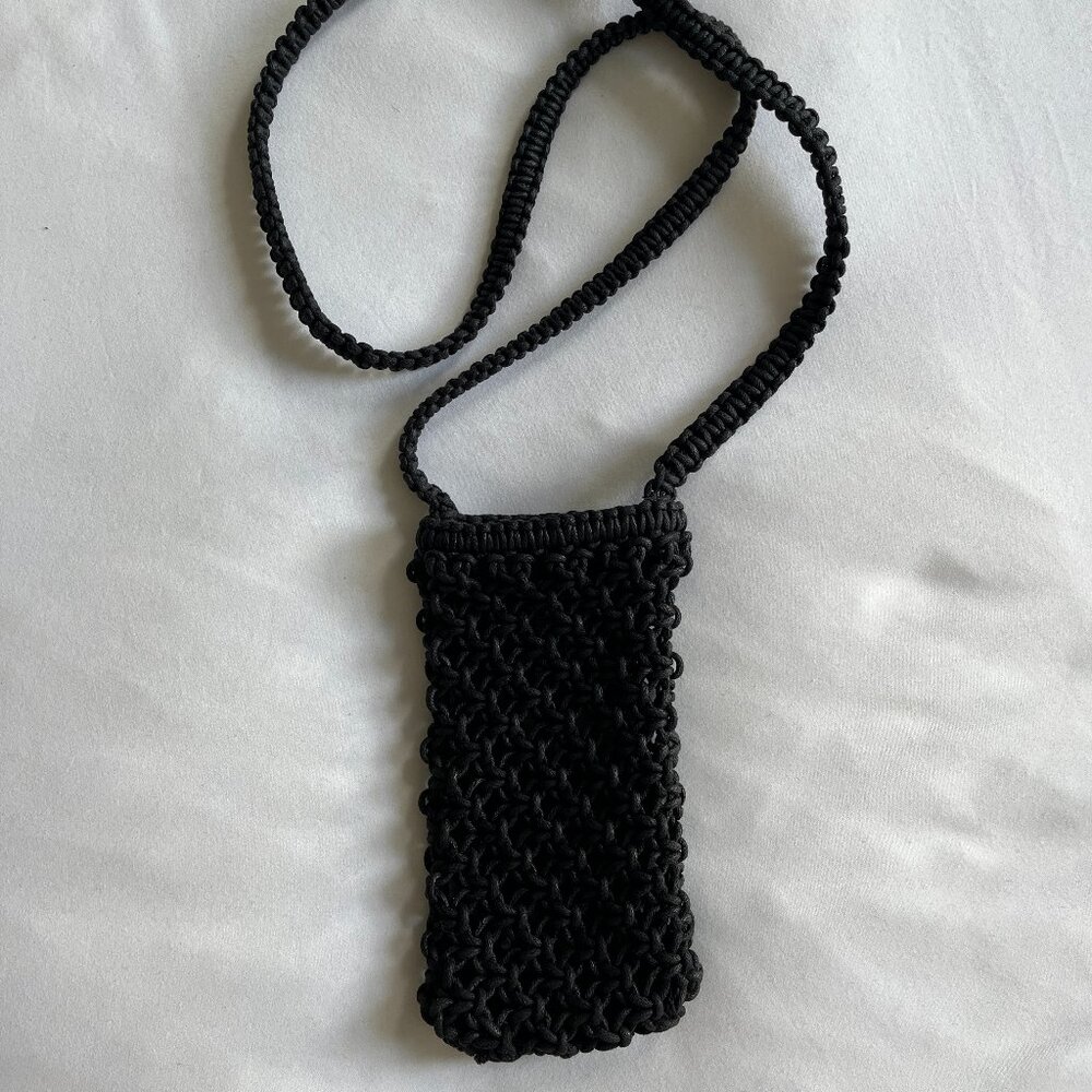 COS Crochet Knit Black iPhone Pouch